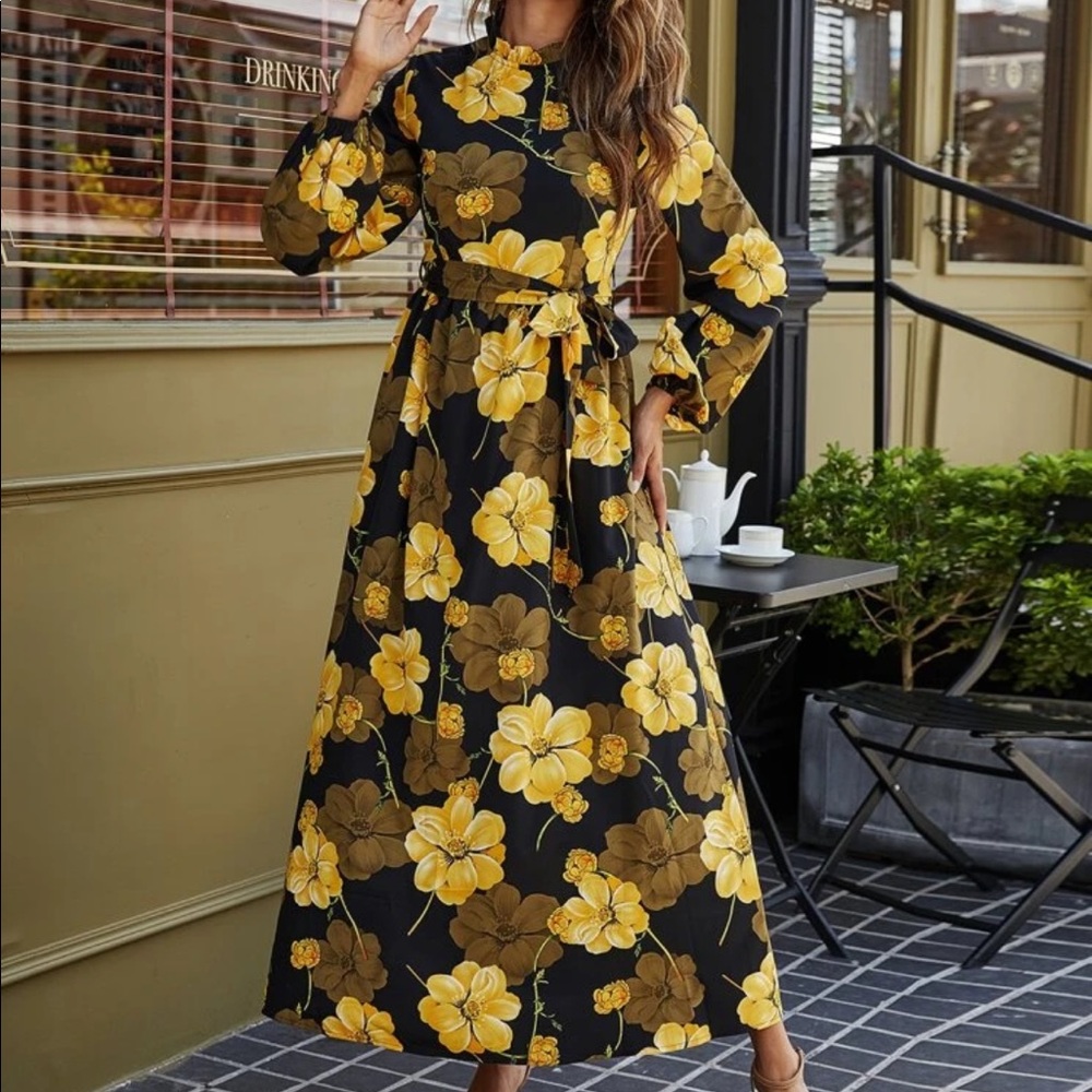 Floral print maxi dress